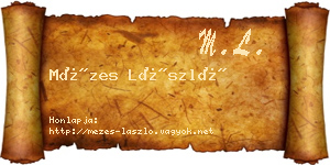 Mézes László névjegykártya